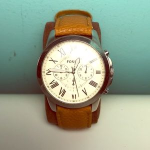 Fossil Watch with Light Brown Wristband